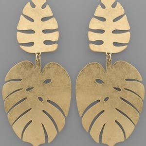 Double Monstera Earrings